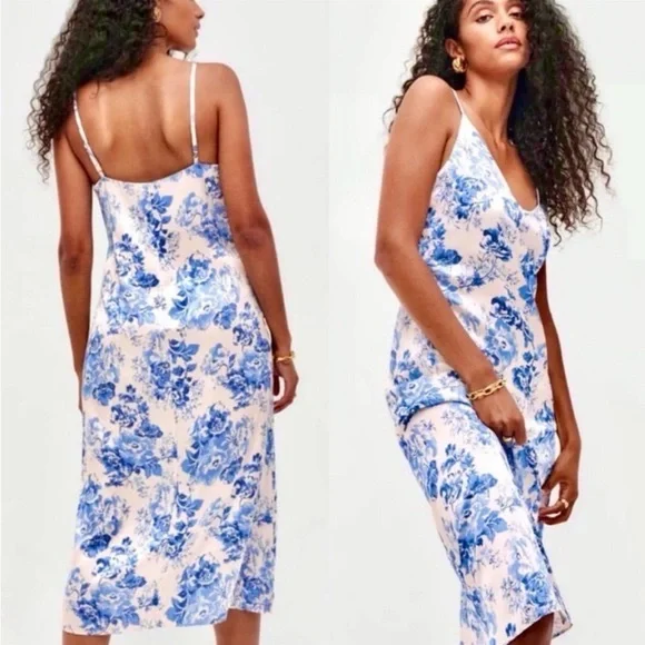 REDUCED - MOVING SALE - Reformation Sophia Silk Dress - Olympia - Picture 2 of 9